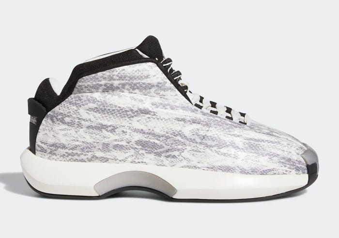 White and grey Adidas Crazy 1 shoe.